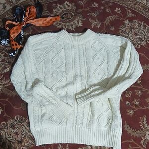 Vintage 1960s Puritan Cable Cream Sweater